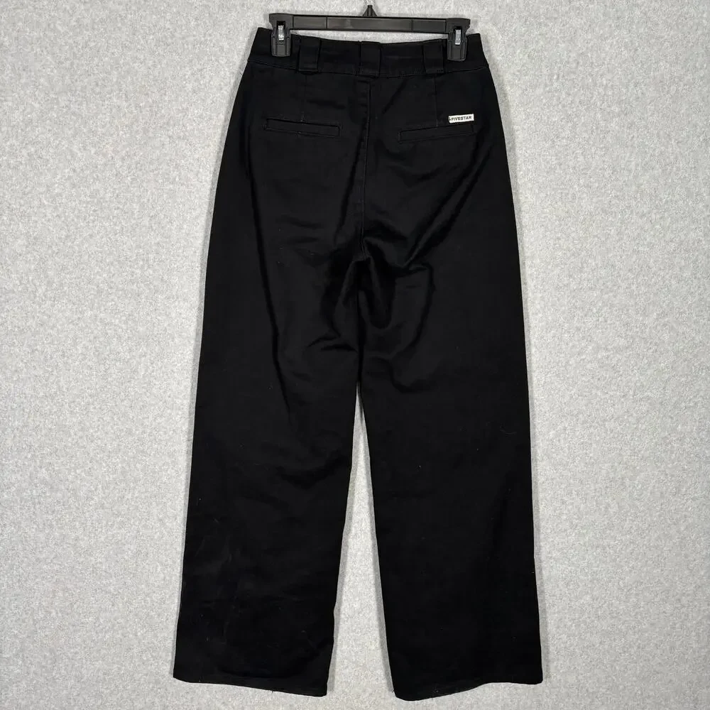 FiveStar General Pants Juniors 1 25 Black Wide Leg Downtown Chino Baggy‎ Canvas